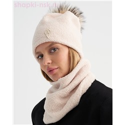 020/1 А шеврон помпон мех трикотаж барашек Колпак женский флис