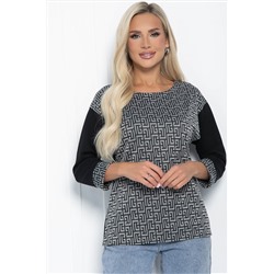 Блуза Греческие мотивы (черно-серая) Б11292