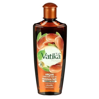 Vatika MOROCCAN ARGAN Enriched Hair Oil, Dabur (Ватика МАРОККАНСКАЯ АРГАНА Масло для волос, мягкое увлажнение, Дабур), 200 мл.