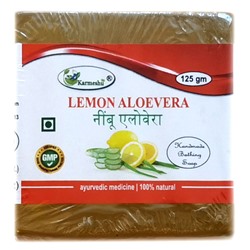 LEMON ALOE VERA Handmade Bathing Soap, Karmeshu (ЛИМОН АЛОЭ ВЕРА мыло ручной работы, Кармешу), 125 г.