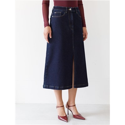 Джинсовая юбка из плотной эластичной джинсы 13.8OZ.