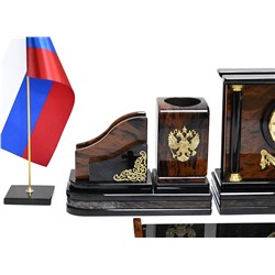 Настольный набор из обсидиана с лотком А4 770*450*190мм.