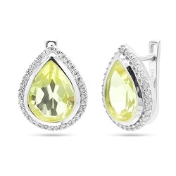 Серьги из серебра лимонный топаз, Рэйманд