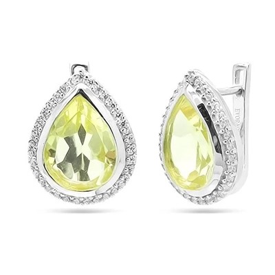 Серьги из серебра лимонный топаз, Рэйманд