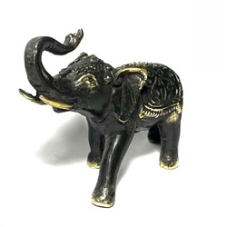 Статуэтка СЛОН, ХОБОТ ВВЕРХ (бронза, высота 7 см., длина 10,5 см.), 1 шт.