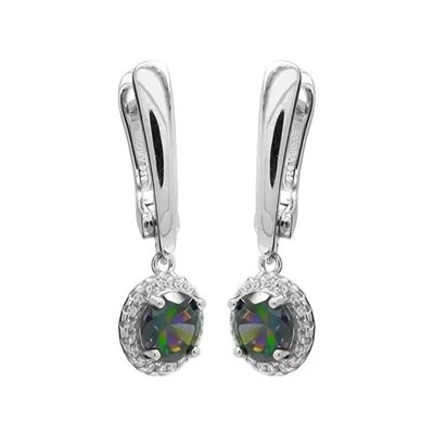 Серьги из серебра мистик кварц, МЦВ994мк