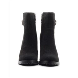 XH-X187-R102-2 BLACK Ботильоны женские (натуральная замша, байка) размер 34