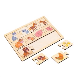 Развивающие деревянные пазлы «Мама и малыш»