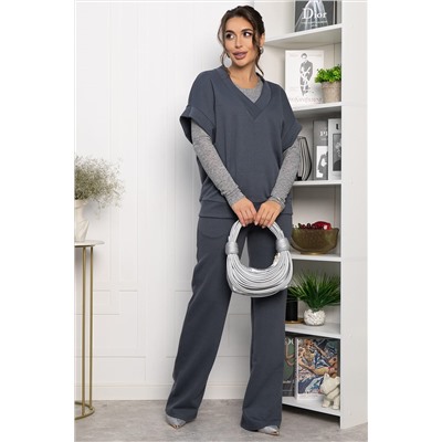 Костюм трикотажный Уютный шарм (серо-синий) К14251-5М