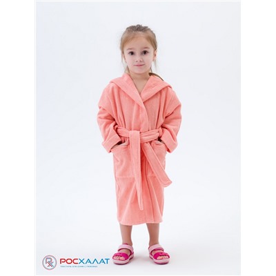 Детский махровый халат с капюшоном светло-коралловый МЗ-04 (6)