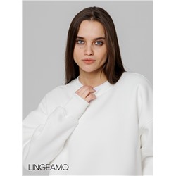 Женский свитшот оверсайз из футера с начесом Lingeamo молочный ВК-23 (131)