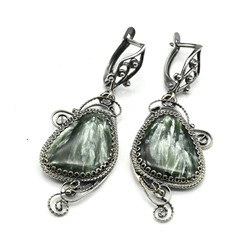 Серьги из серафинита 20*35мм.