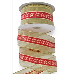 Лента декоративная 6,3 см*25 ярд (63-289) в ассортименте