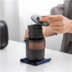 Набор для чайной церемонии 6 предметов на 4 персоны: чашка 35 мл, чайник 300 мл, черный