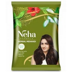 Neha Herbals HERBAL MEHANDI (НЭХА Хэрбалс, хна на травяной основе, Обогащена Алоэ Вера, Гибискус, Зеленый чай), 15 г.