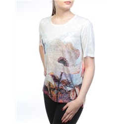 001 Футболка женская (80% полиэстер, 20% вискоза) размер S - 42 российский