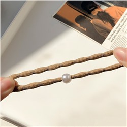 Набор резинок для волос волнистые с жемчужной бусиной 5 штук