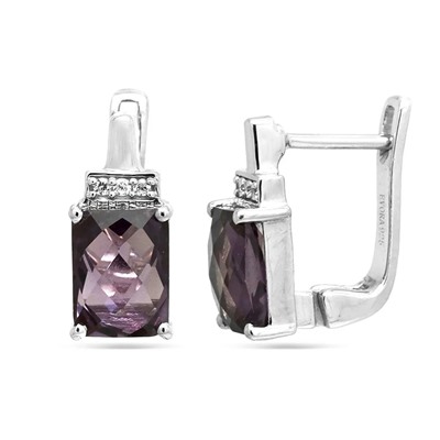 Серьги из серебра синт.александрит, Харден
