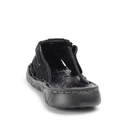 P2325-66 BLACK Тапочки мужские (натуральная кожа (нубук)) размер