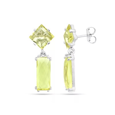 Серьги из серебра лимонный топаз, Сказка