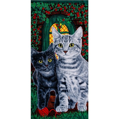 Полотенце пляжное КОТЯТА С КЛУБКОМ р-р 70х140