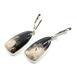 Серьги окаменевший корень пальмы 15*29мм