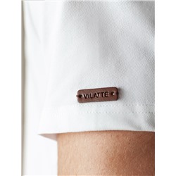 Футболка-поло из фактурного трикотажа