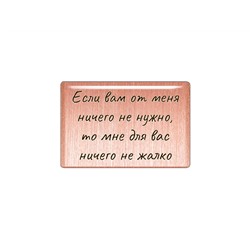 Магнит "Если вам от меня ничего не нужно, то мне для вас ничего не жалко" (медь, покрытие эмаль), Мастерская Алёшиных, 1 шт.