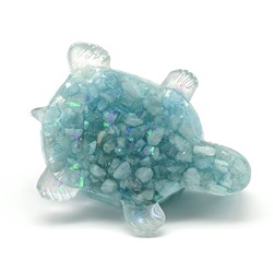 Фигурка из смолы с крошкой кварца голубого "Черепаха" 90*65*32мм