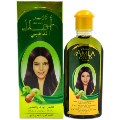 AMLA GOLD Hair Oil, Dabur (АМЛА ГОЛД Масло для сухих и поврежденных волос, Дабур), 200 мл.