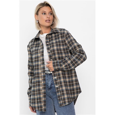 Рубашка Денни (бежево-коричневая) Б14136-7М