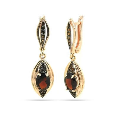 Серьги из серебра гранат, СПН4014п