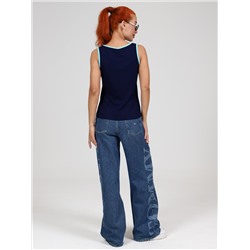 Загар - майка синий