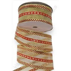 Лента декоративная 6,3 см*25 ярд (63-361) в ассортименте
