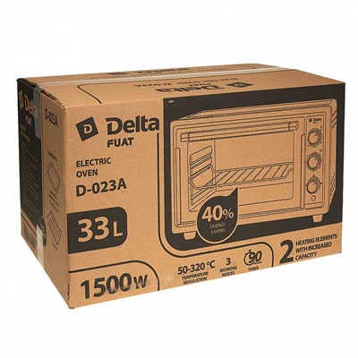 Духовка электрическая 1500 Вт, 33 л DELTA D-023A "Fuat" белая