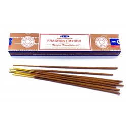 Nag Champa FRAGRANT MYRRH Incense, Satya (Благовония НАГ ЧАМПА АРОМАТНАЯ МИРРА, Сатья), 15 г.