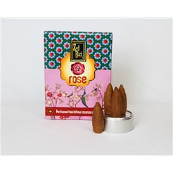 ROSE Perfumed Backflow Incense Cone, Zed Black (РОЗА Ароматизированные благовония пуля стелющийся дым, Зед Блэк), уп. 10 конусов.