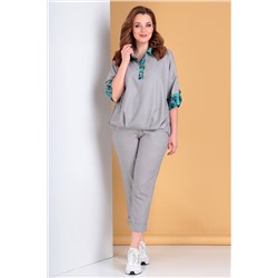 Liona Style 752 серый/бирюза, Брюки,  Блуза