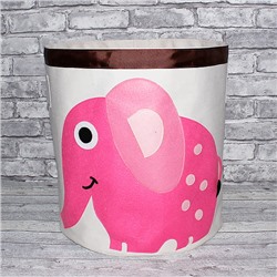 Корзина для игрушек, бель с аппликацией