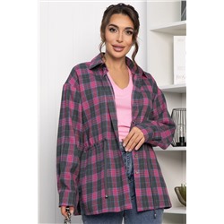 Рубашка хлопковая Джанет (розово-серая) Б14273-4М