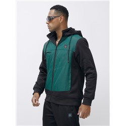 Спортивный костюм мужской зимний с начесом зеленого цвета 7336Z