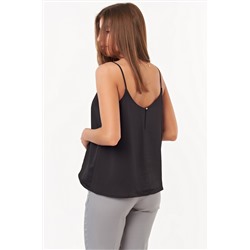 Топ свободный на тонких бретелях черный