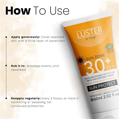 30+ SUN PROTECT Cream, Luster (СОЛНЦЕЗАЩИТНЫЙ крем для лица, Ластер), 60 мл.