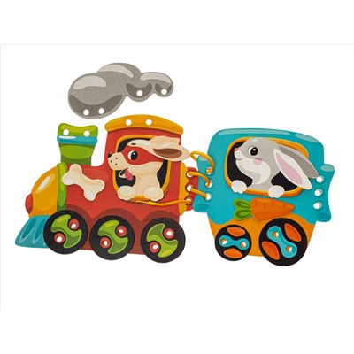 Шнуровки и липучки. «Паровозик» BABY TOYS