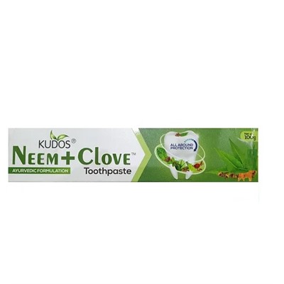 NEEM+CLOVE Toothpaste, Kudos (Натуральная зубная паста НИМ + ГВОЗДИКА, Кудос), 100 г.