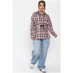 Рубашка хлопковая Джанет (персик/синий) Б14275-4М