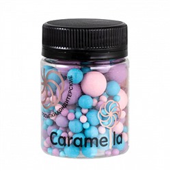 Посыпка микс из рисового драже в глазури матовая "Голубая/сиреневая/розовая", 50 г