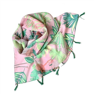 Шарф индийский шифоновый РОЗОВЫЙ ФЛАМИНГО (длина 150 см.), Via fashion, 1 шт.