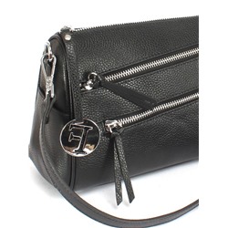 Сумка женская натуральная кожа GU 165-6001,  1отд,  2 плеч/ремня,  черный 250091