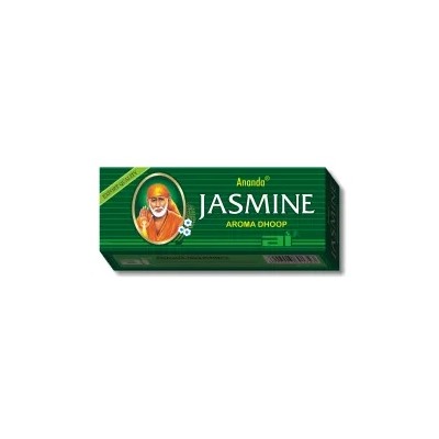 JASMINE Aroma Dhoop, Ananda (Безосновные арома благовония ЖАСМИН с подставкой, Ананда), 1 уп. (20 г.)
